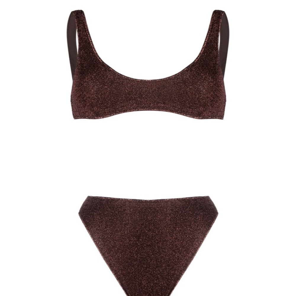 Oseree - lumiere high cut bikini set brown nwot in original bag